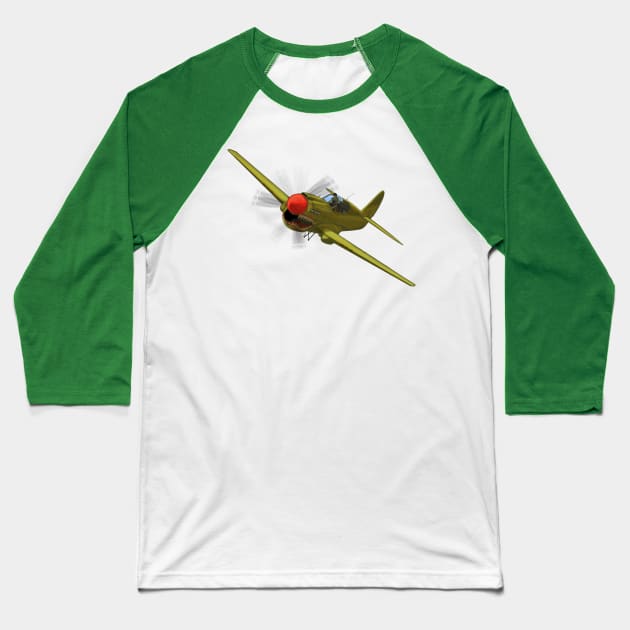 P-40 Fighter Baseball T-Shirt by betterblue